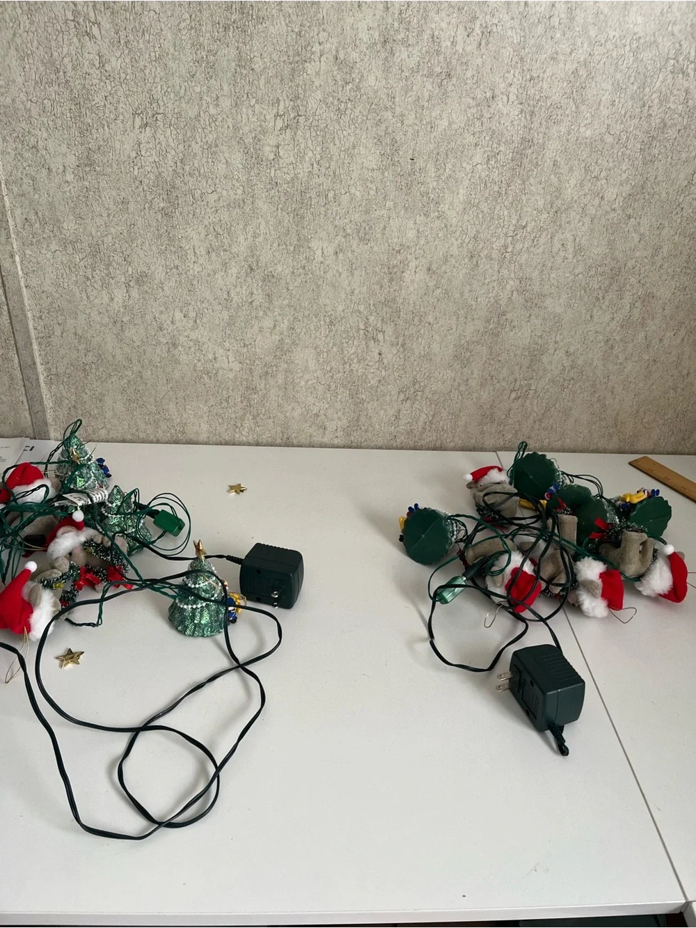 Vintage GE General Electric Christmas Lights Mouse Trees LED String 7.5 ft 2 Set